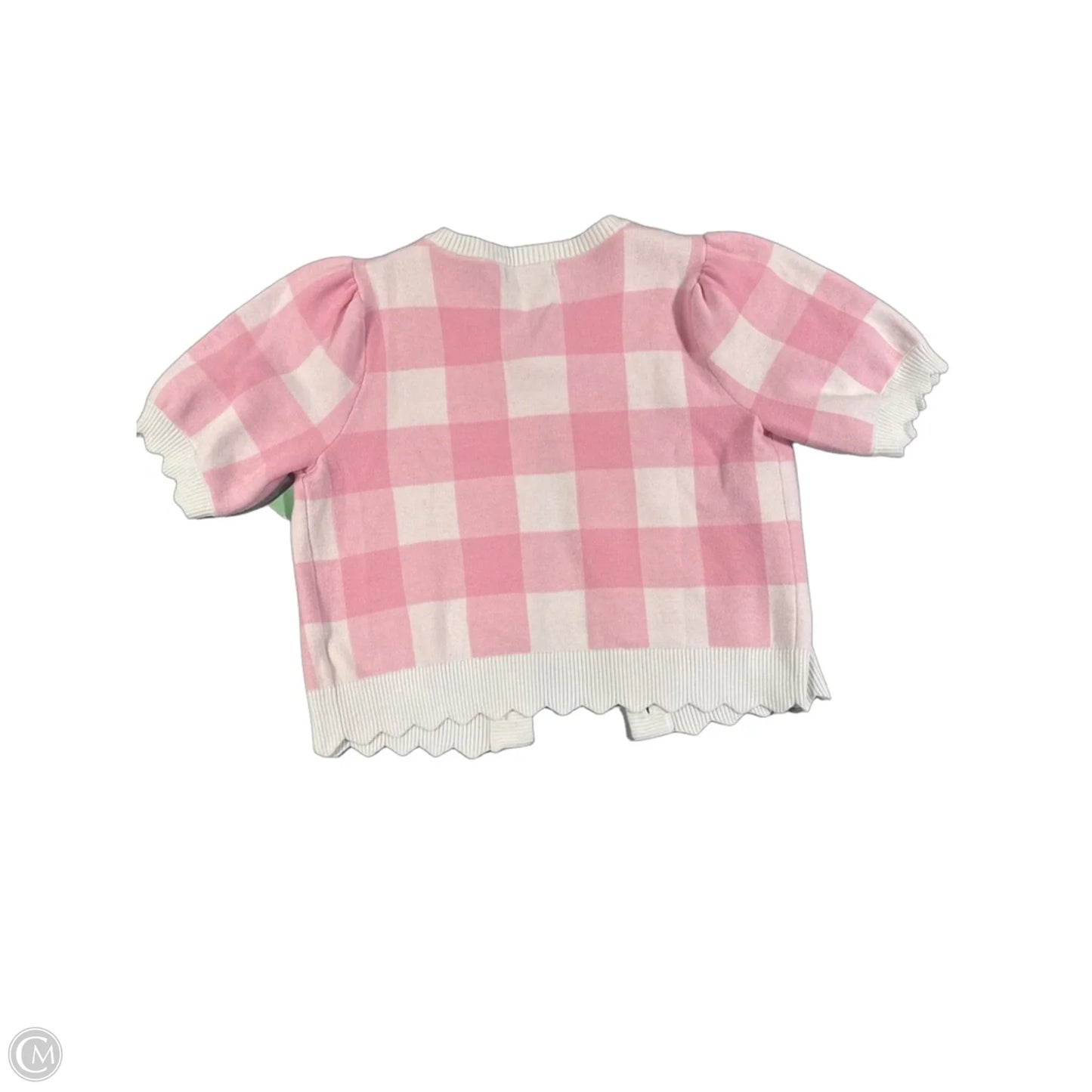 Top Short Sleeve By Cmc In Pink & White, Size: L