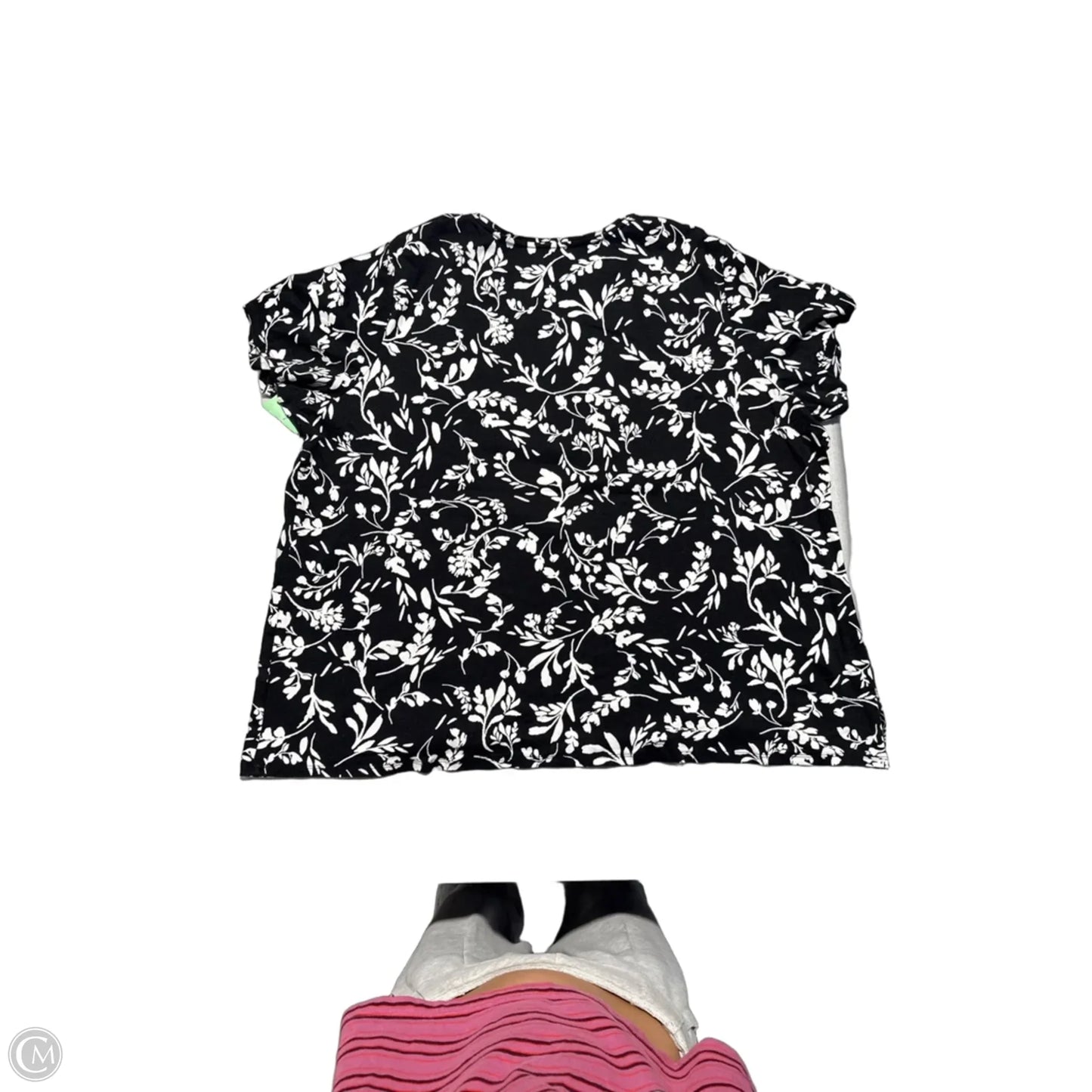 Top Short Sleeve By Croft And Barrow In Black & White, Size: 3x