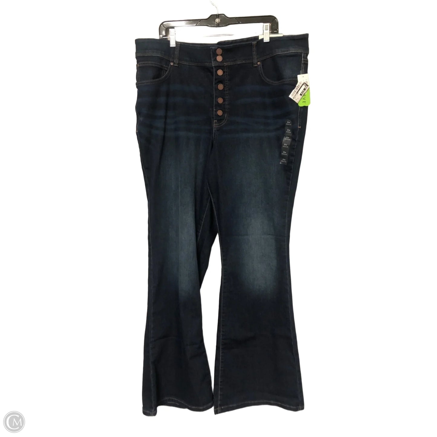 Jeans Flared By Maurices In Blue Denim, Size: 22