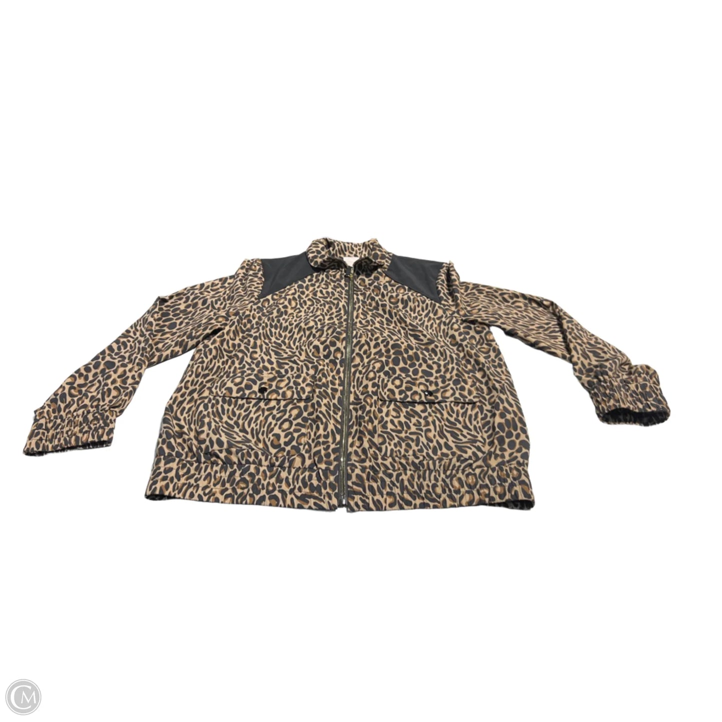 Athletic Jacket By Chicos In Animal Print, Size: M