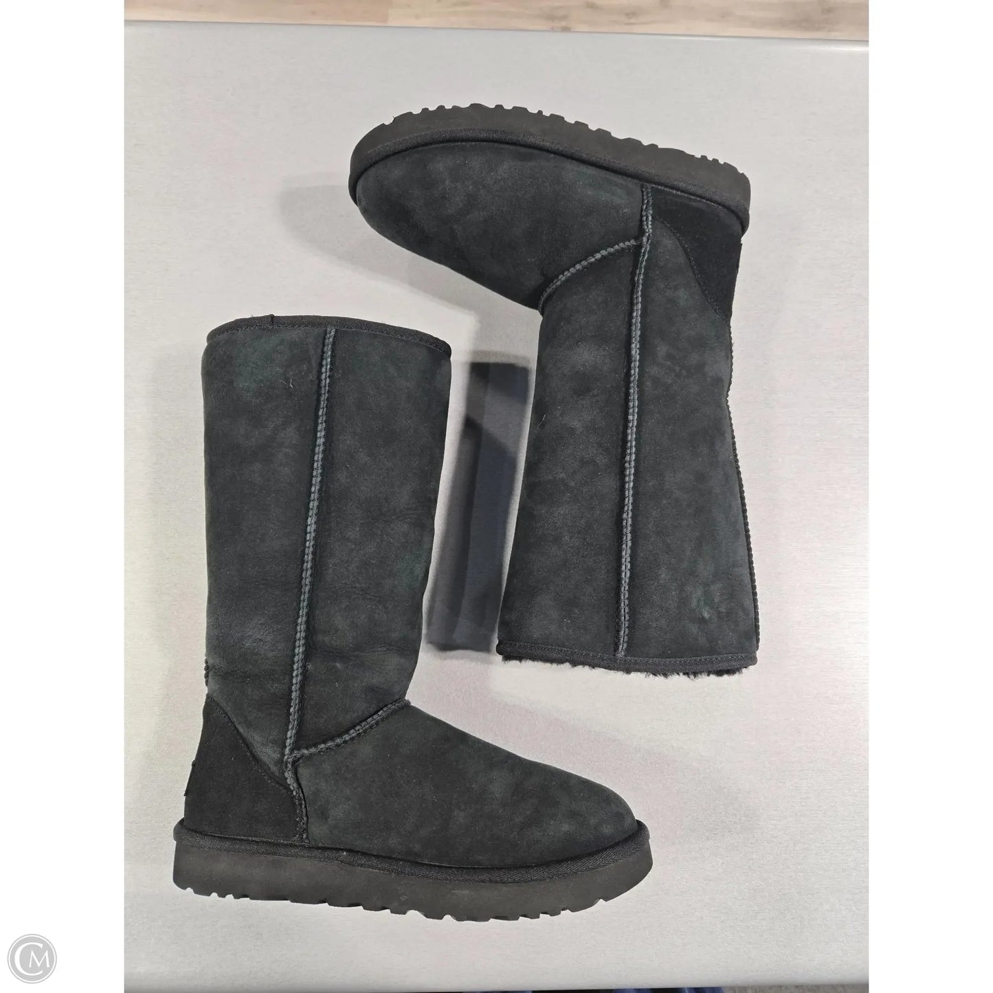 Boots Mid-calf Heels By Ugg In Black, Size: 10