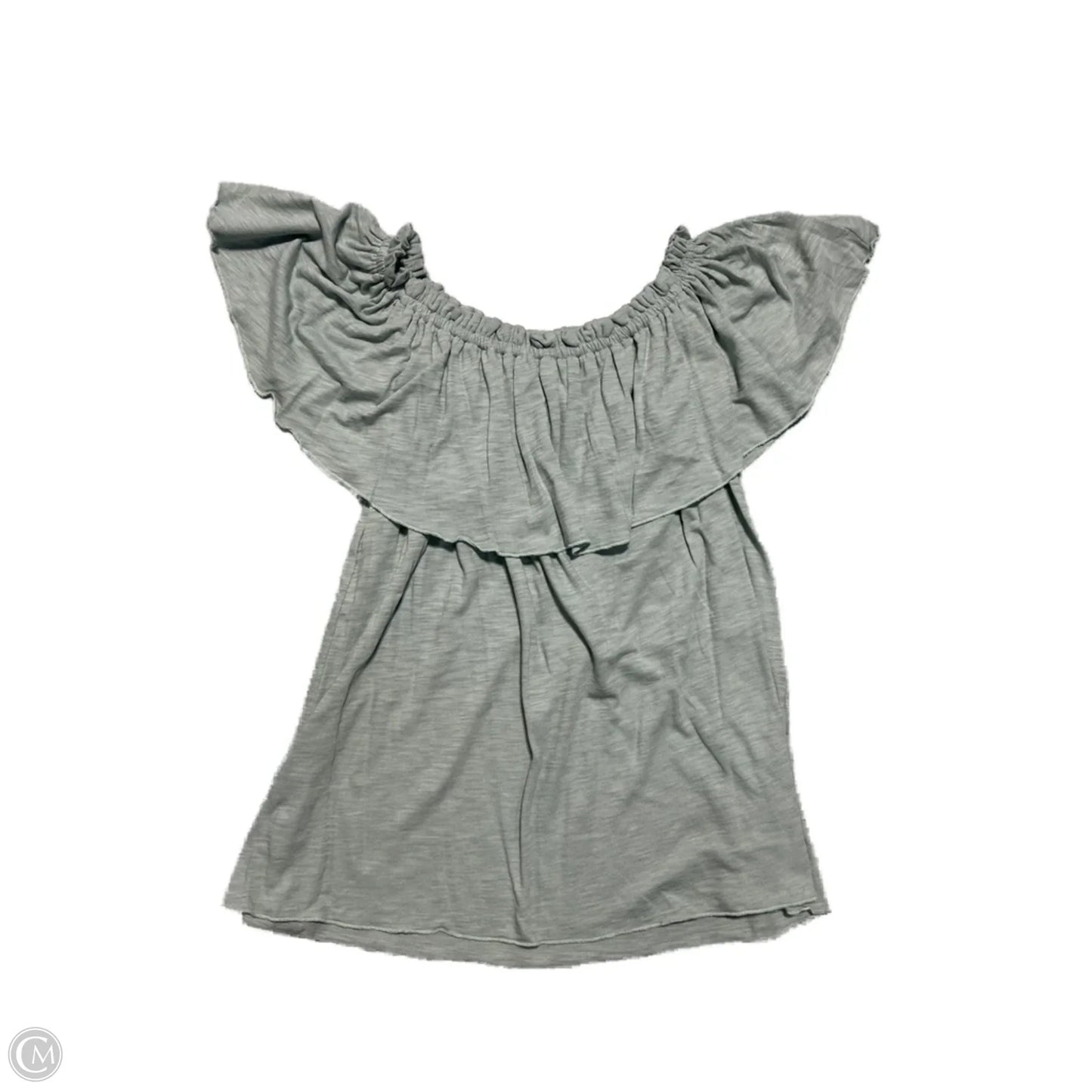 Blouse Short Sleeve By Elan In Blue, Size: S