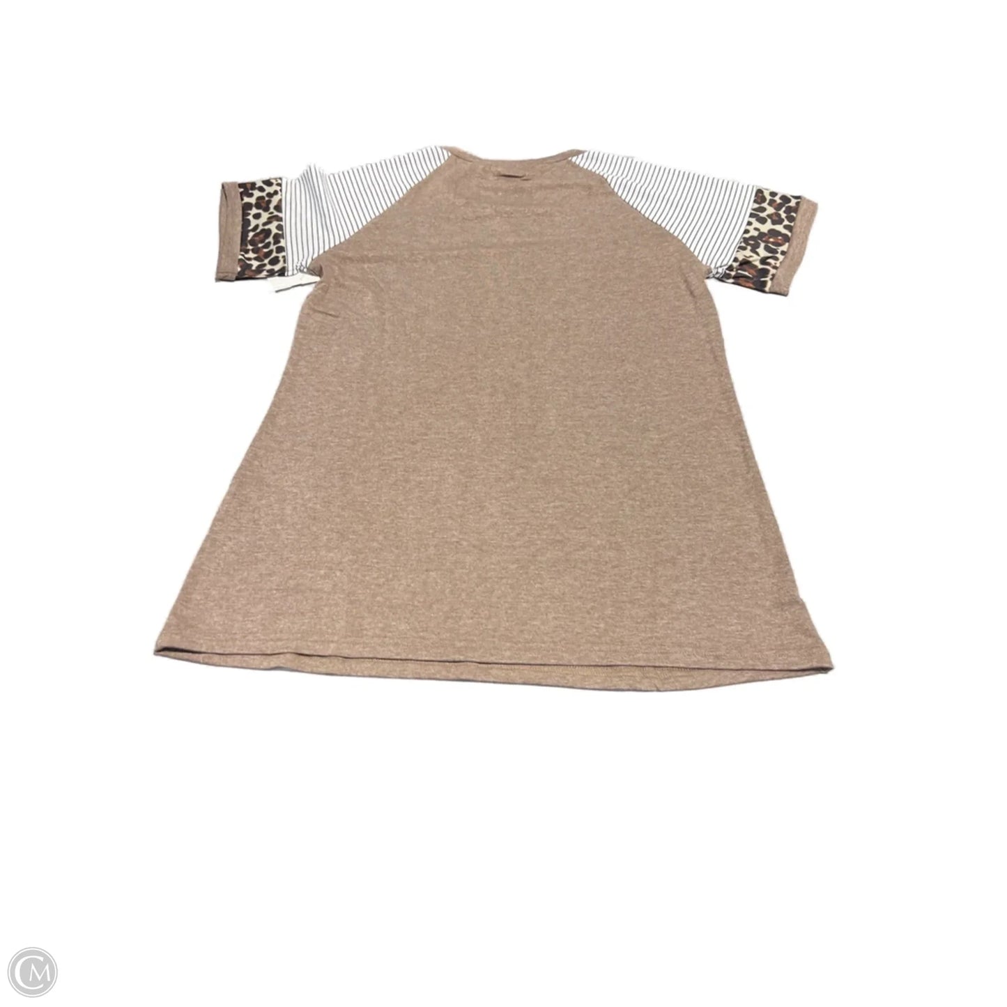 Top Short Sleeve By Cmc In Brown, Size: M