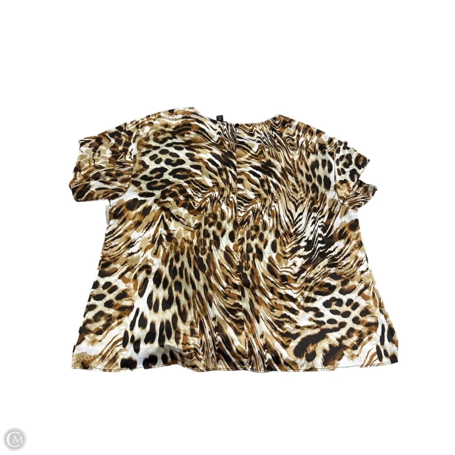 Top Short Sleeve By Worthington In Animal Print, Size: Xl