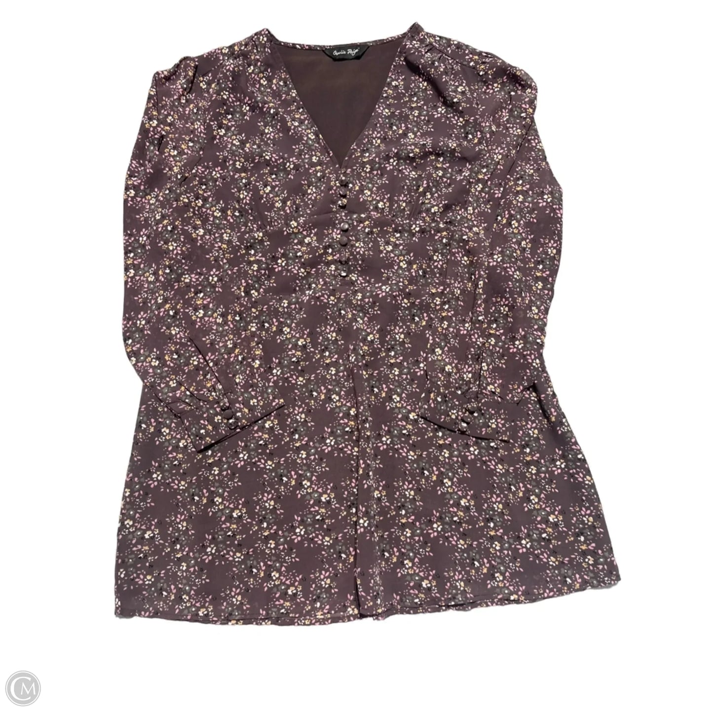 Blouse Long Sleeve By Charlie Paige In Purple, Size: Xl