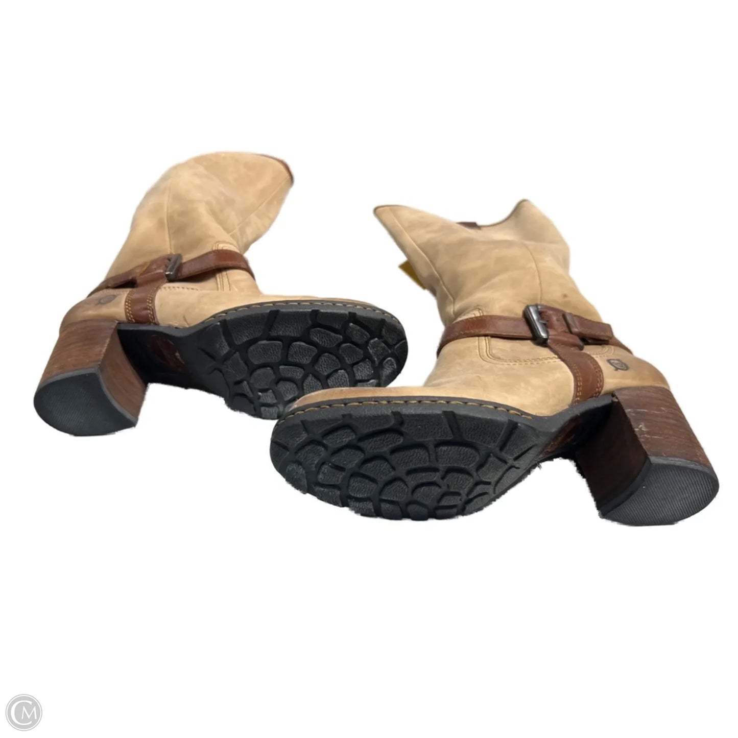 Boots Mid-calf Heels By Born In Brown, Size: 6