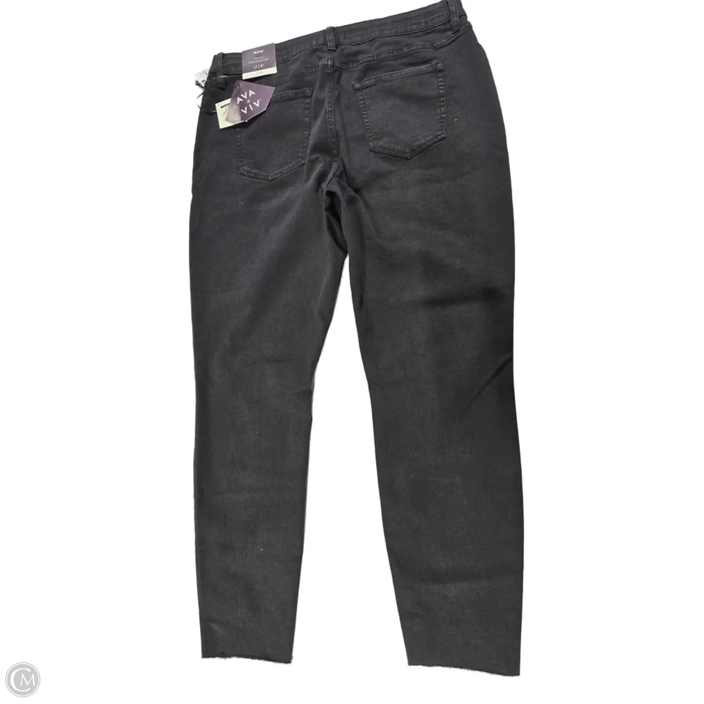 Jeans Skinny By Ava & Viv In Black Denim, Size: 18