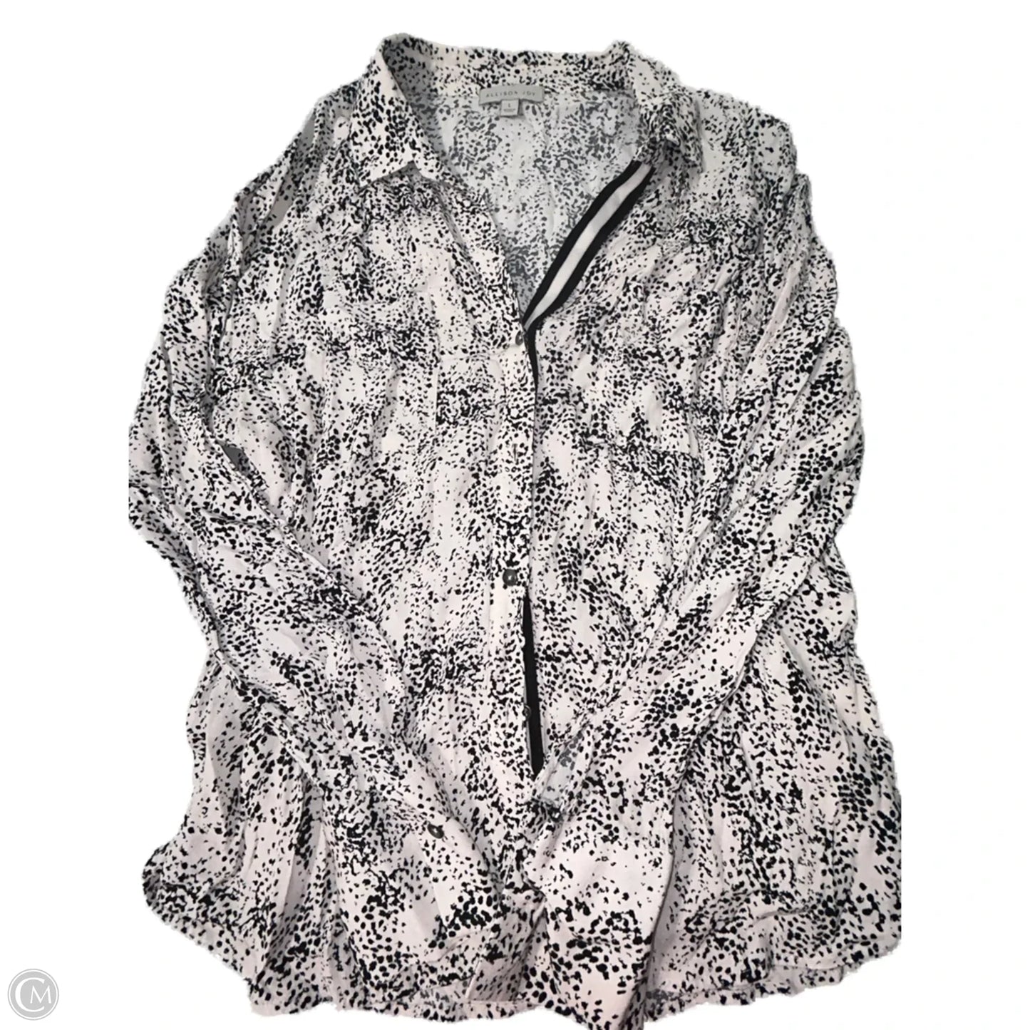 Top Long Sleeve By Allison Joy In Black & White, Size: L