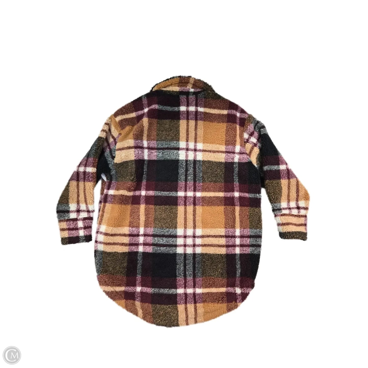 Jacket Shirt By American Eagle In Plaid Pattern, Size: M