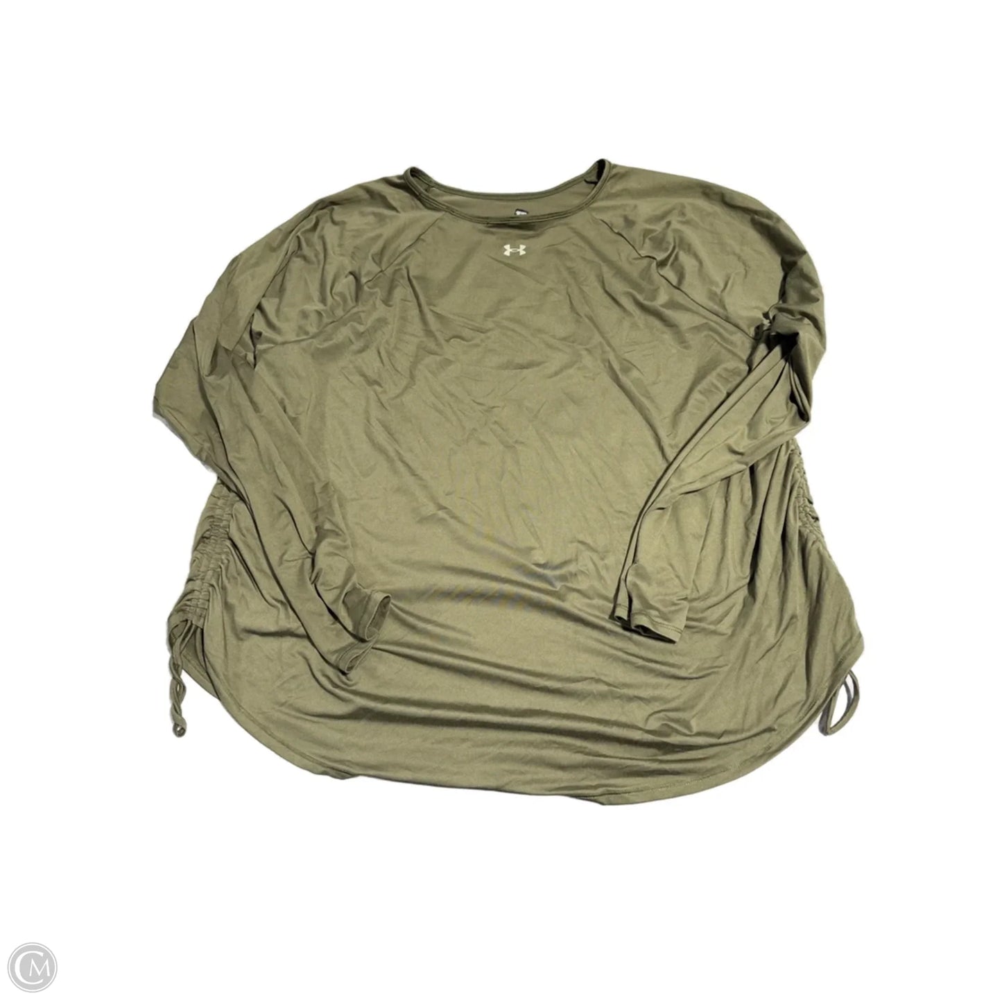 Athletic Top Long Sleeve Crewneck By Under Armour In Green, Size: 2x