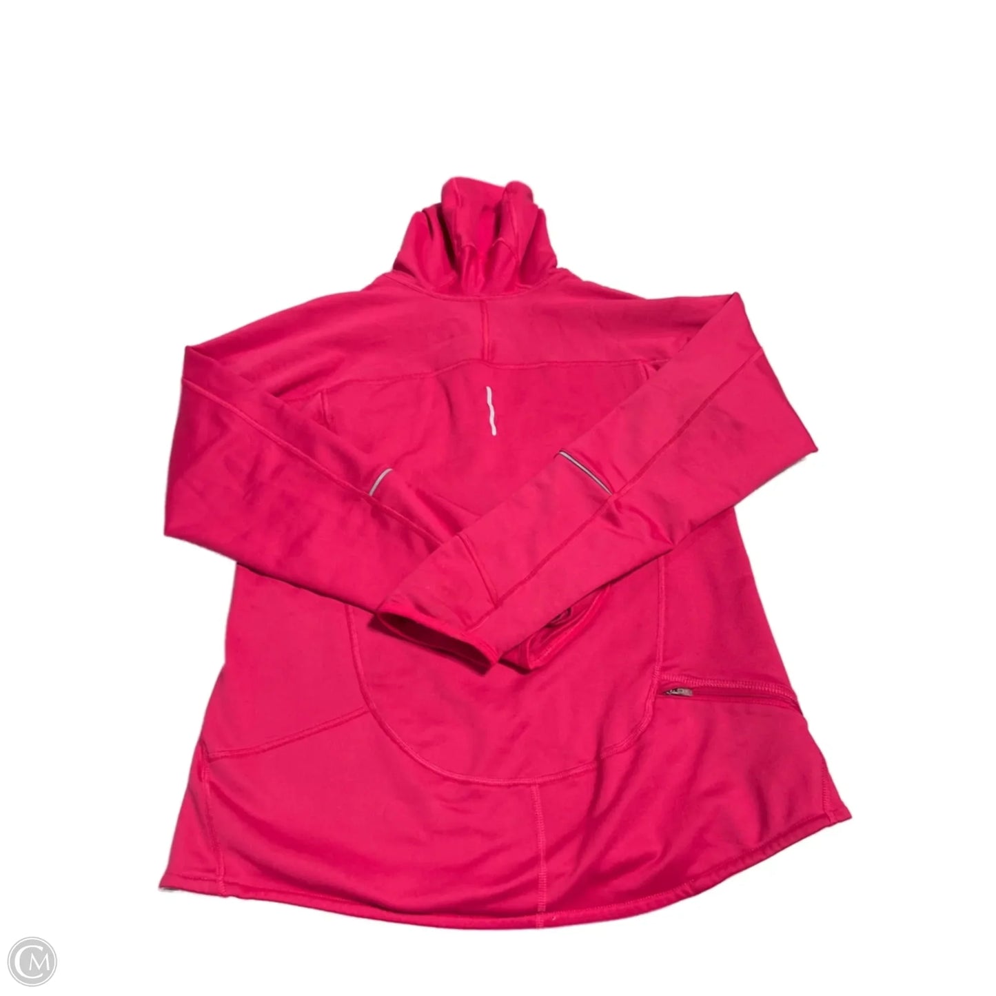 Athletic Top Long Sleeve Hoodie By Nike In Pink, Size: M