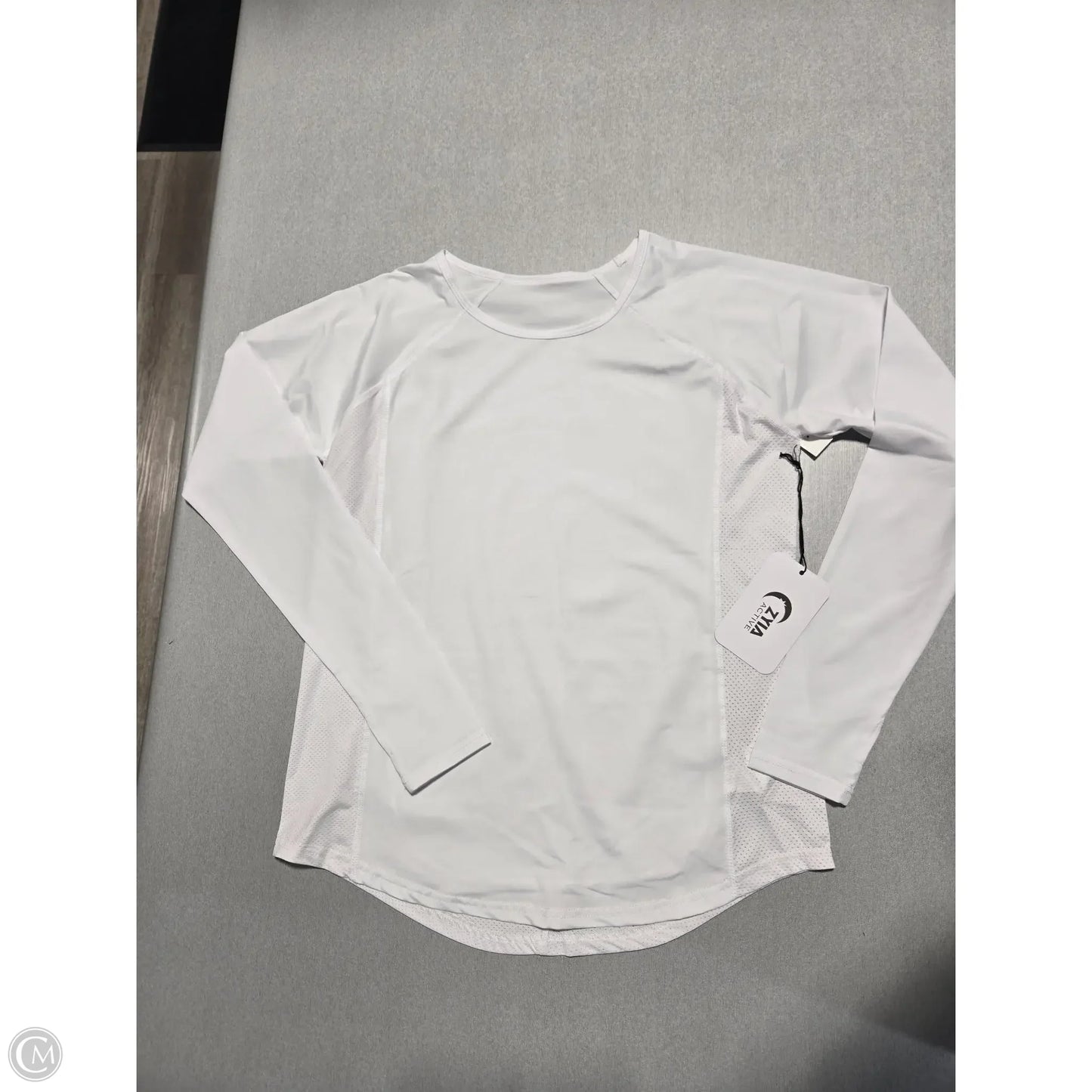 Athletic Top Long Sleeve Crewneck By Zyia In White, Size: S