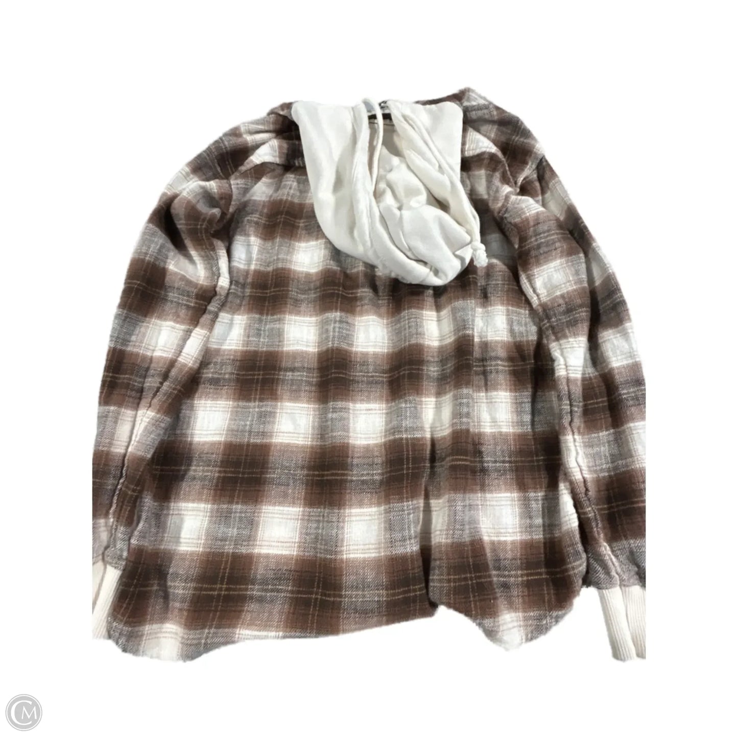 Top Long Sleeve By American Eagle In Plaid Pattern, Size: Xs