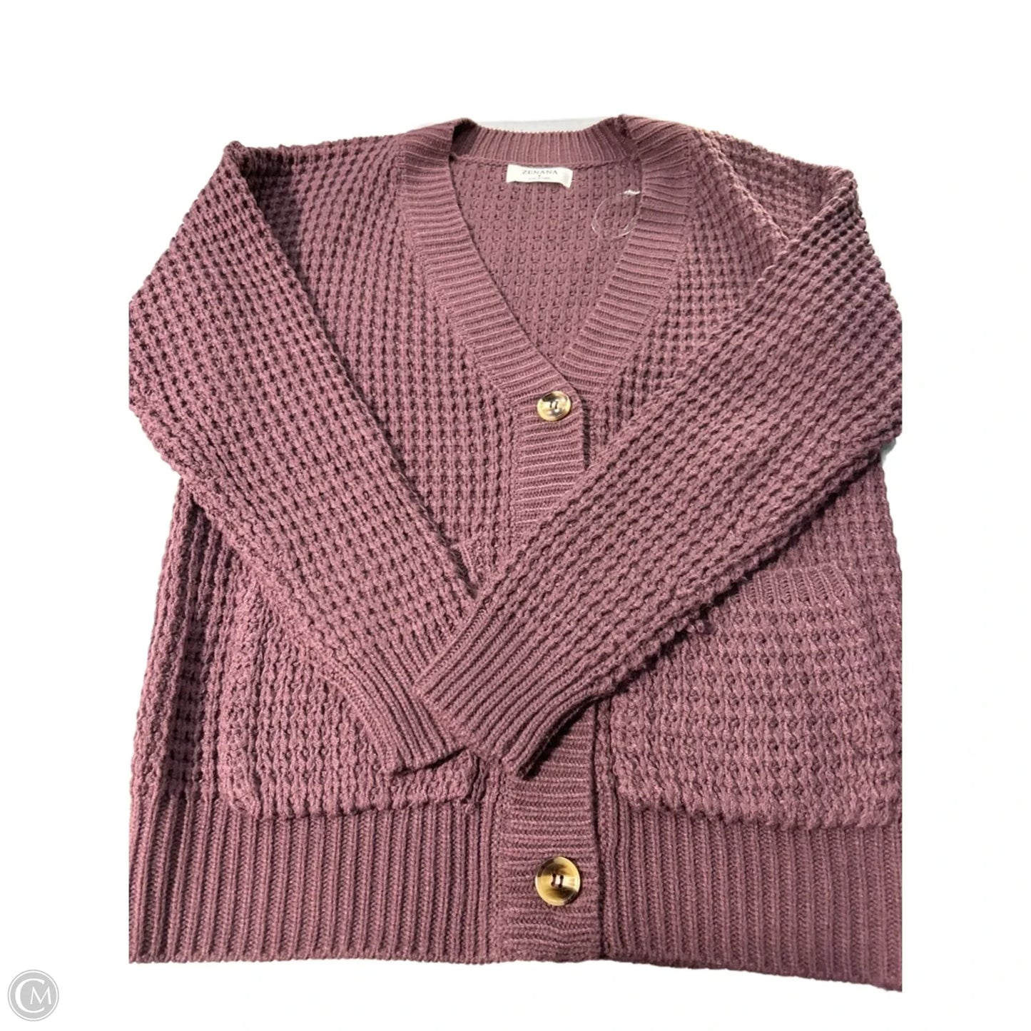 Sweater Cardigan By Zenana In Mauve, Size: S
