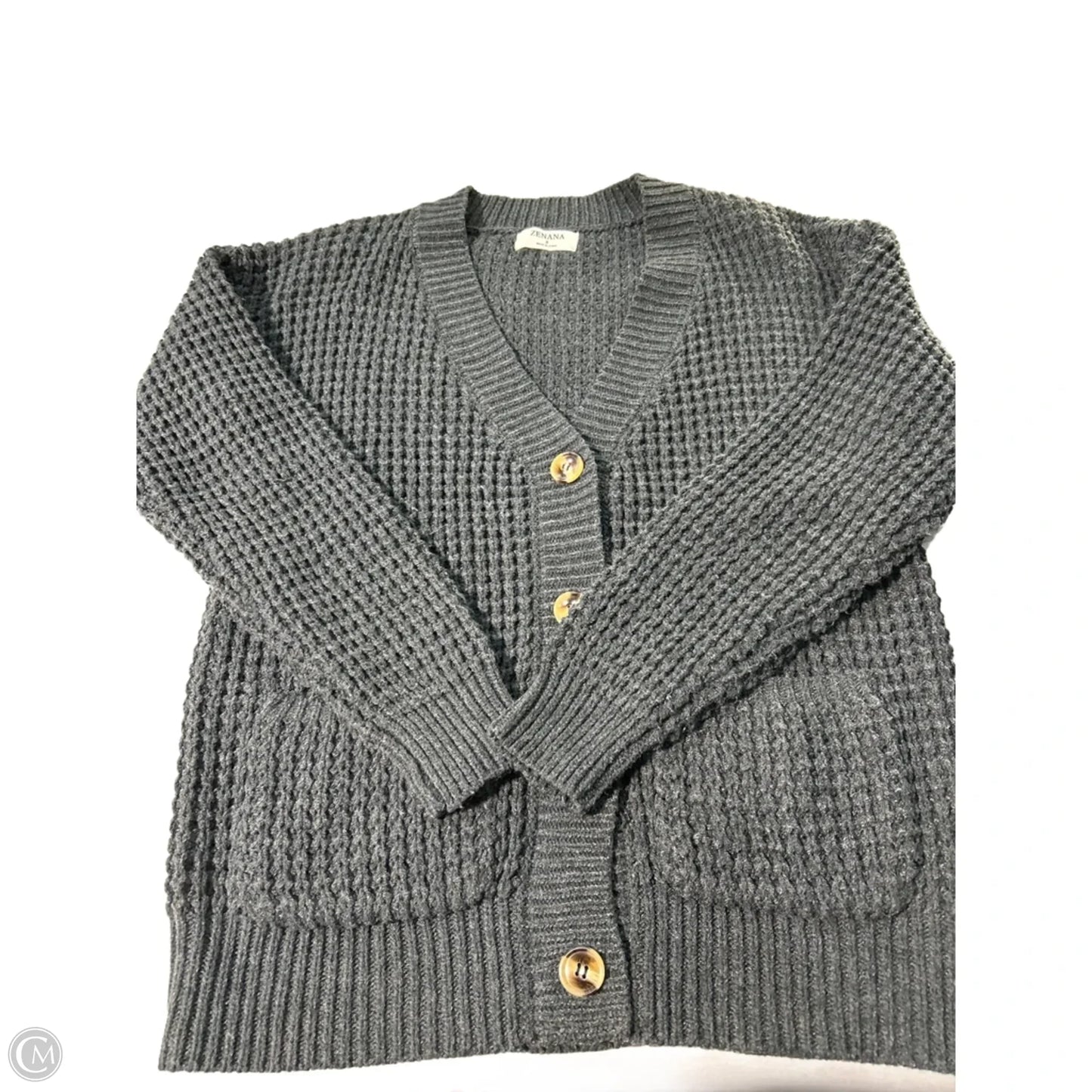 Sweater Cardigan By Zenana In Grey, Size: S