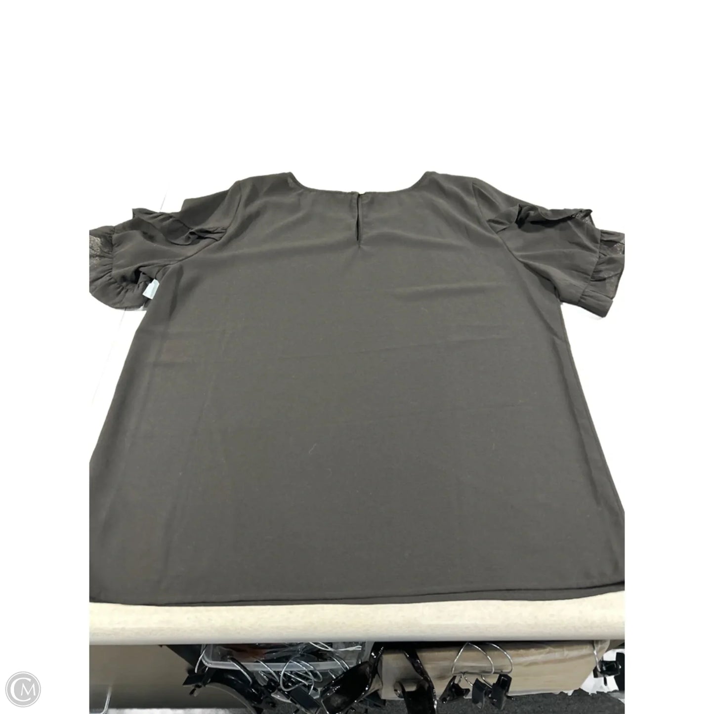 Top Short Sleeve By Staccato In Black, Size: L