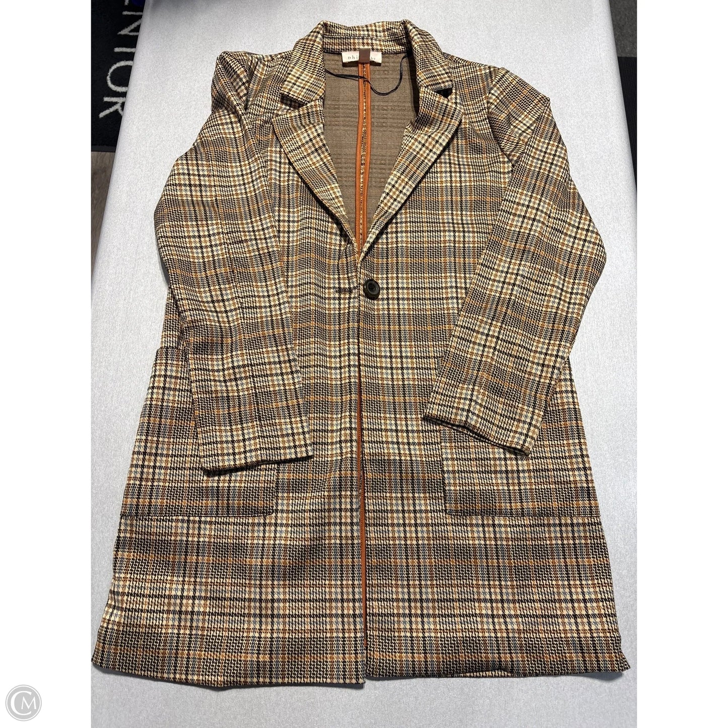 Blazer By Philosophy In Plaid Pattern, Size: M