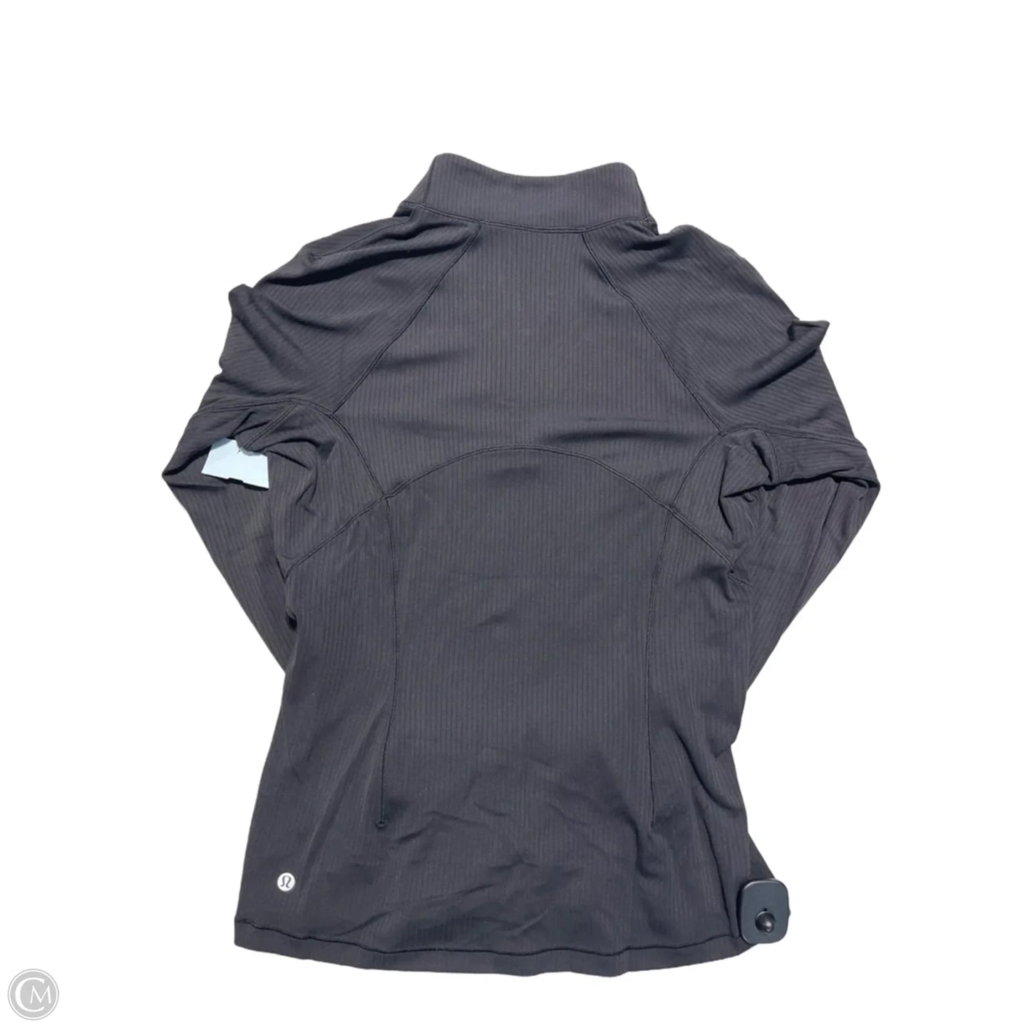 Athletic Top Long Sleeve Collar By Lululemon In Grey, Size: 10