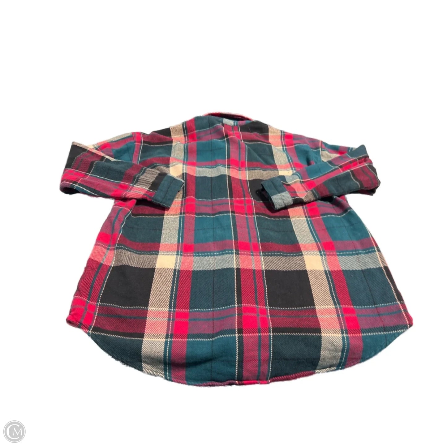 Top Long Sleeve By Maurices In Plaid Pattern, Size: L