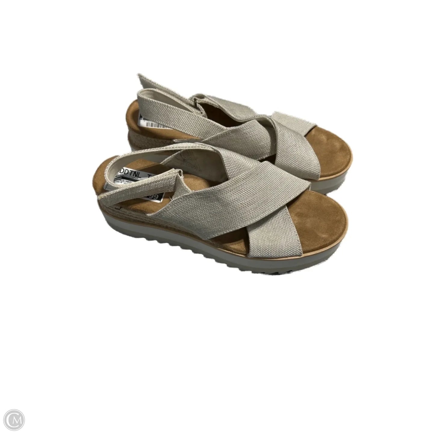Sandals Heels Platform By Toms In Brown & White, Size: 7.5