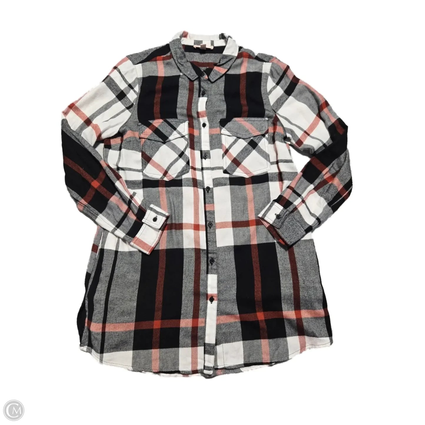 Top Long Sleeve By Como Vintage In Plaid Pattern, Size: S