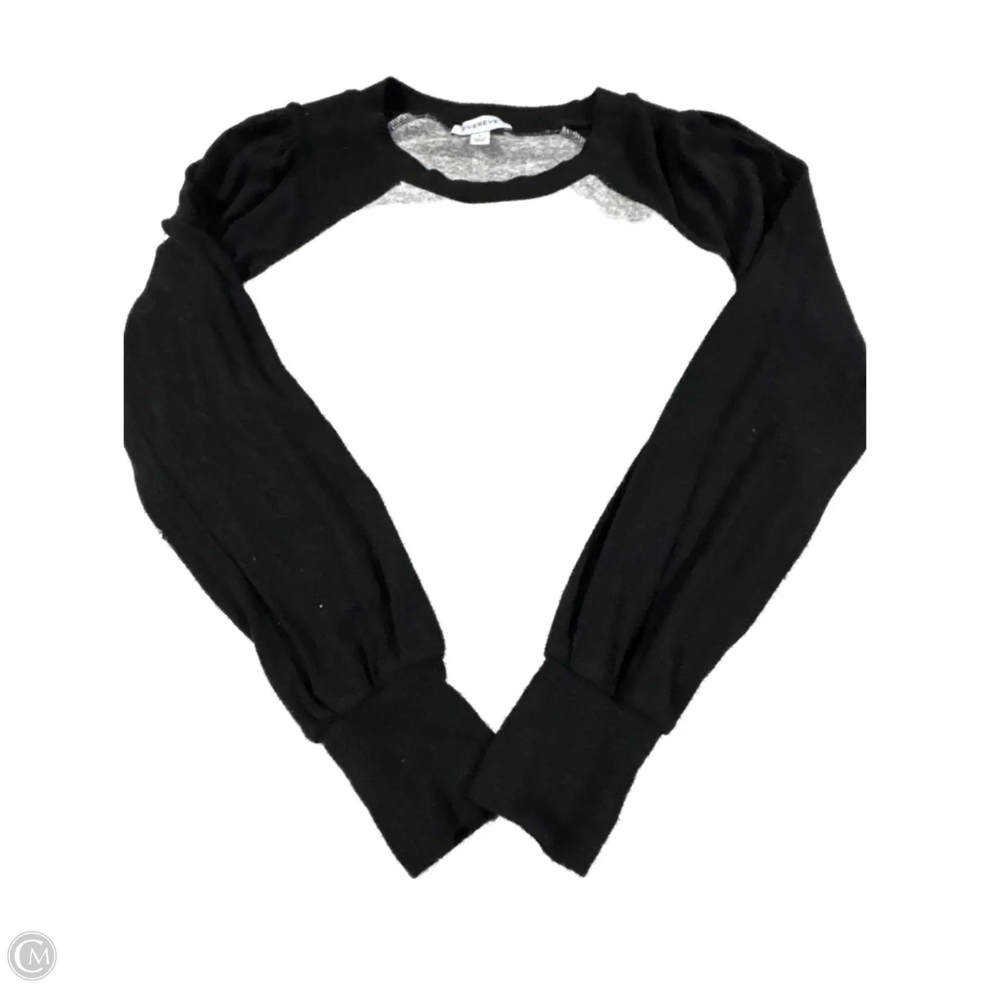 Top Long Sleeve By Evereve In Black & Grey, Size: S
