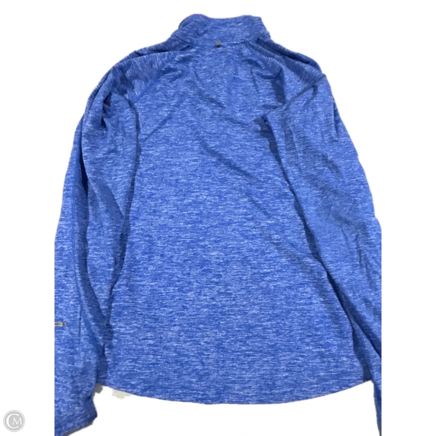 Athletic Top Long Sleeve Collar By Nike In Blue, Size: S