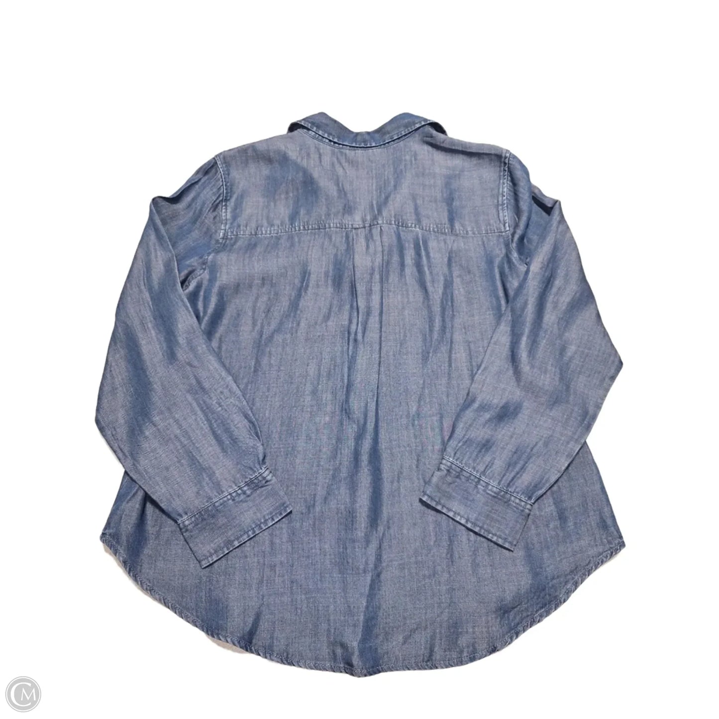 Top Long Sleeve By Liverpool In Blue Denim, Size: L