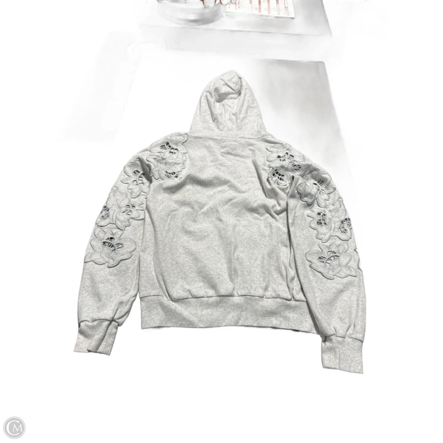 Sweatshirt Hoodie By Cme In Grey, Size: M