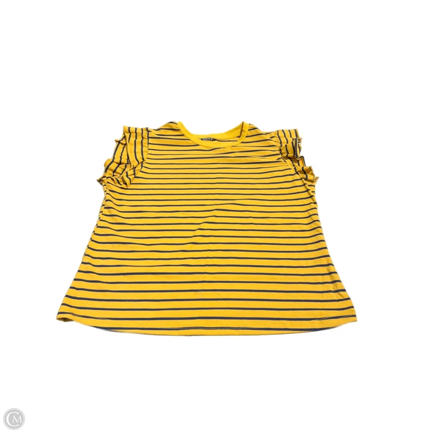 Top Short Sleeve By Shein In Striped Pattern, Size: L