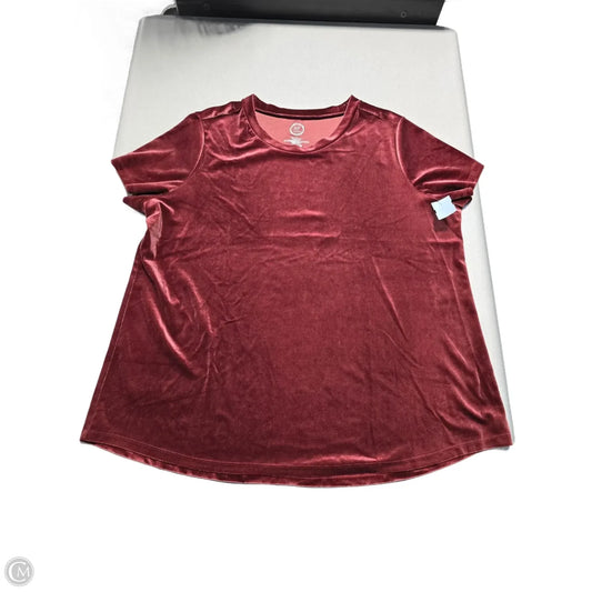 Top Short Sleeve By Maurices In Maroon, Size: 2x