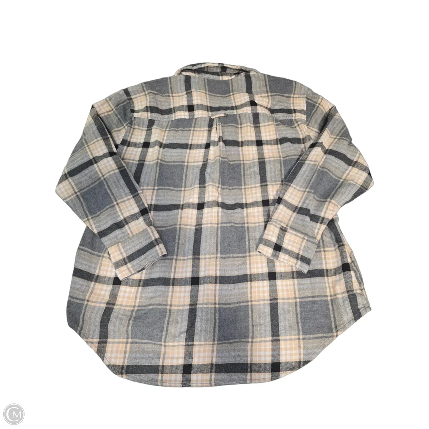 Top Long Sleeve By Old Navy In Plaid Pattern, Size: L