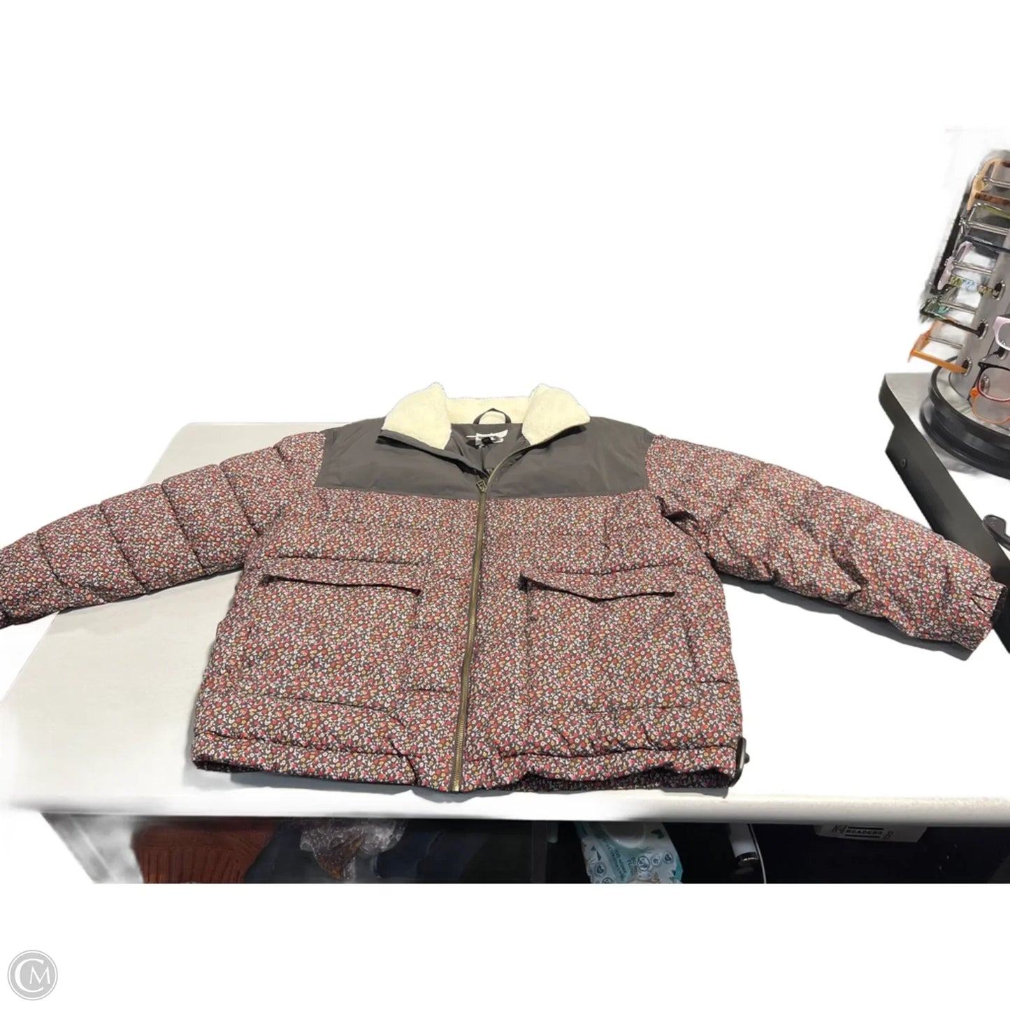 Coat Puffer & Quilted By Universal Thread In Brown, Size: Xxl