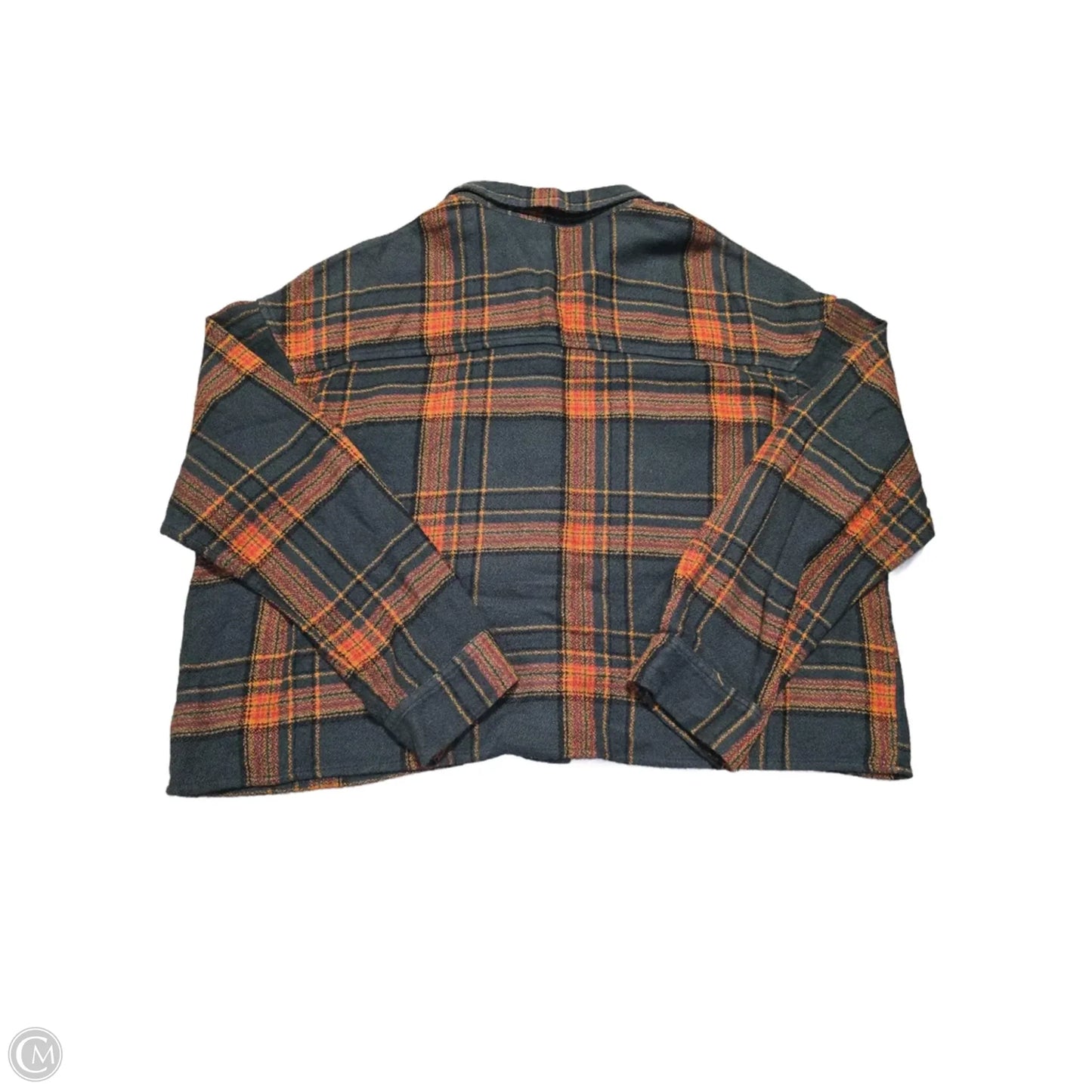 Top Long Sleeve By American Eagle In Plaid Pattern, Size: L