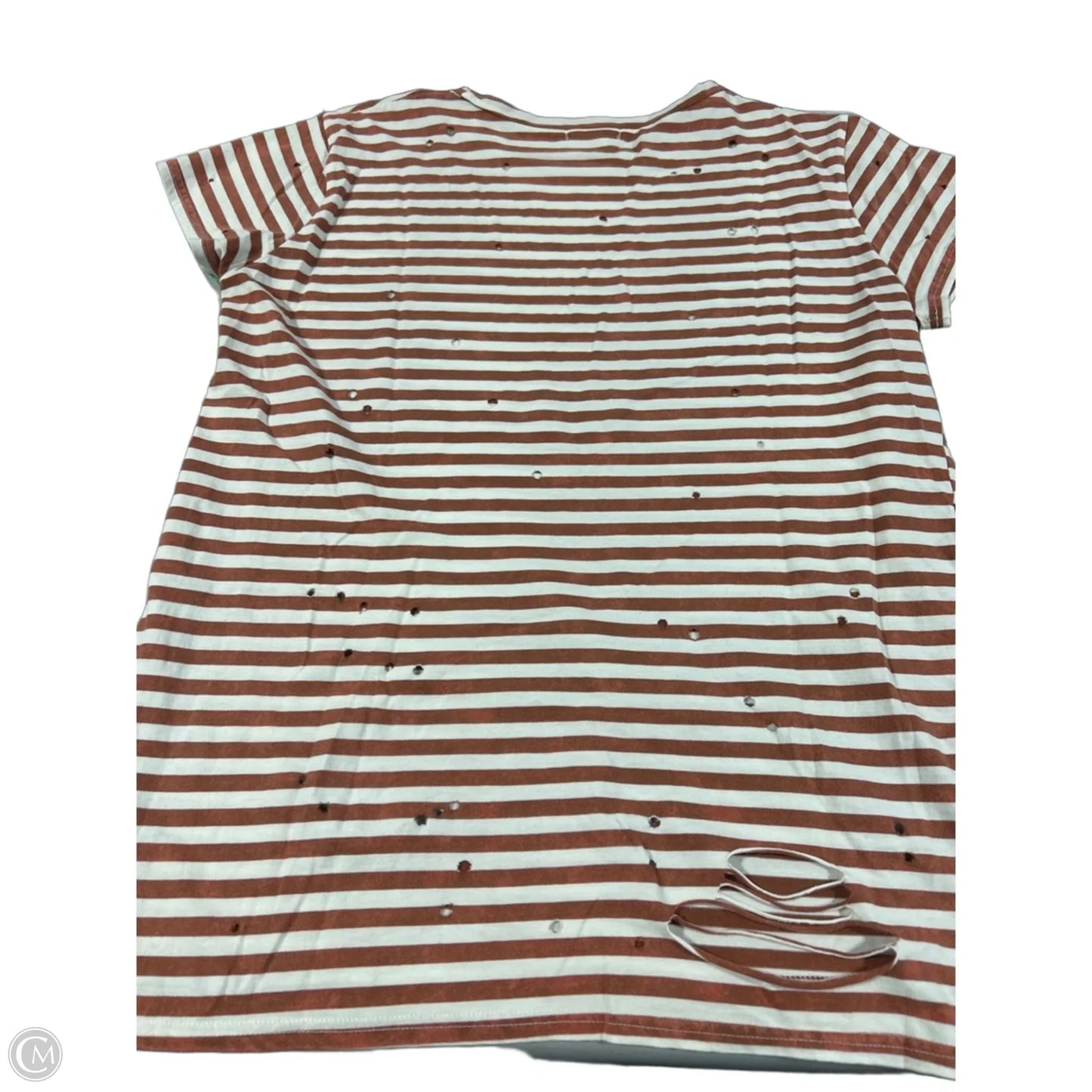 Top Short Sleeve By Cmc In Striped Pattern, Size: Xl