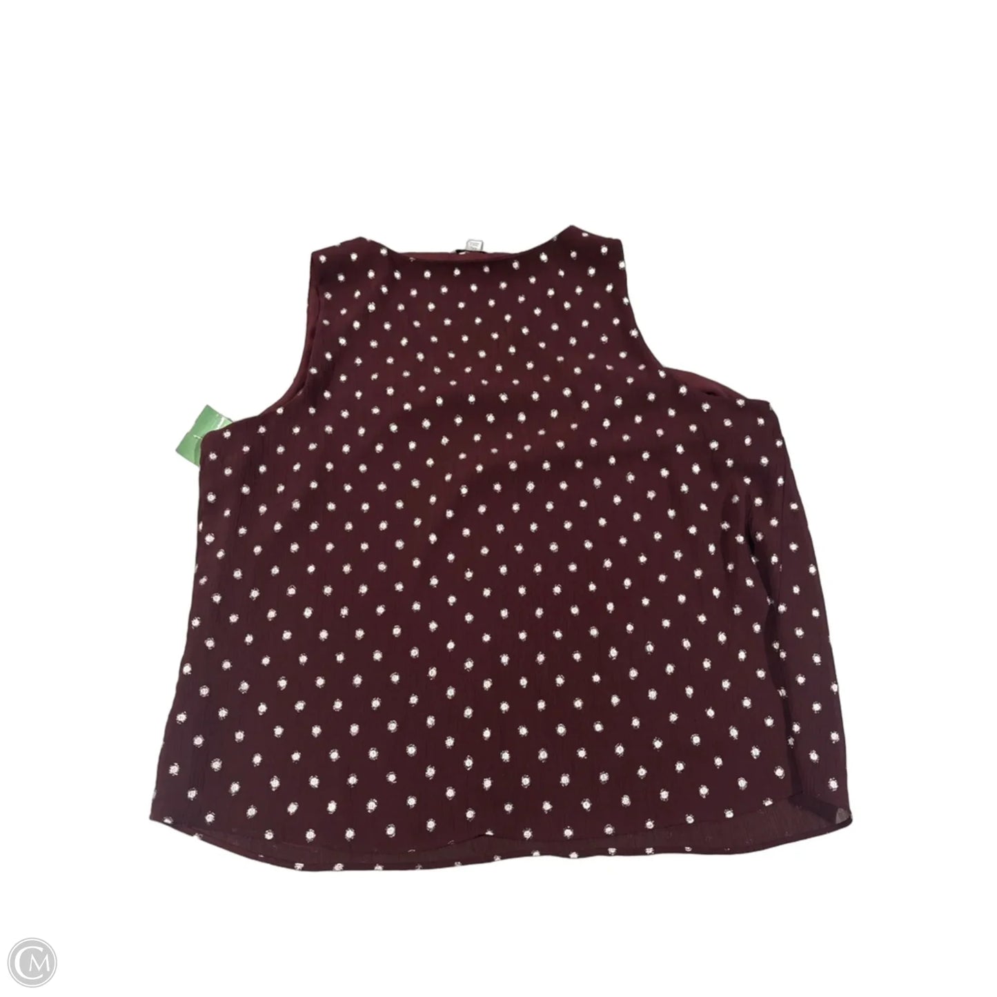Top Sleeveless By Nine West In Maroon, Size: Xxl
