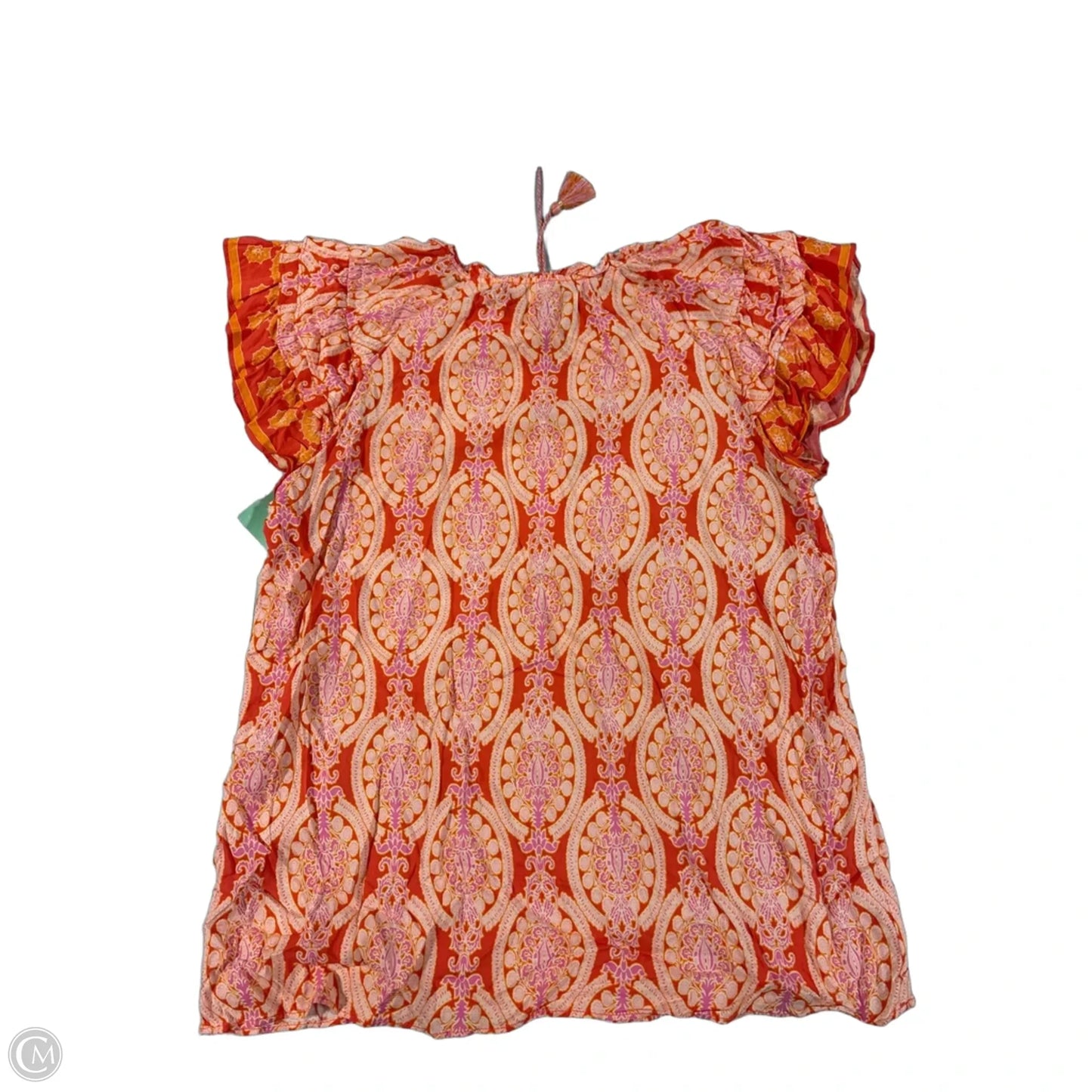 Top Short Sleeve By Rose And Olive In Orange & Pink, Size: S