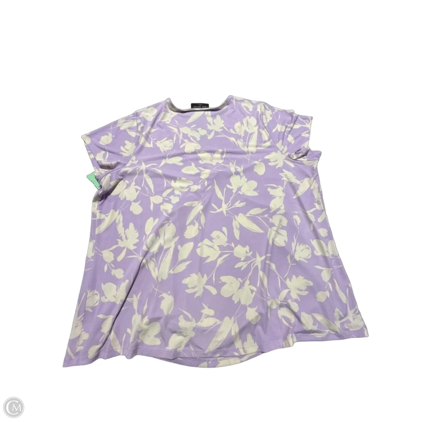 Top Short Sleeve By Lane Bryant In Cream & Purple, Size: 3x