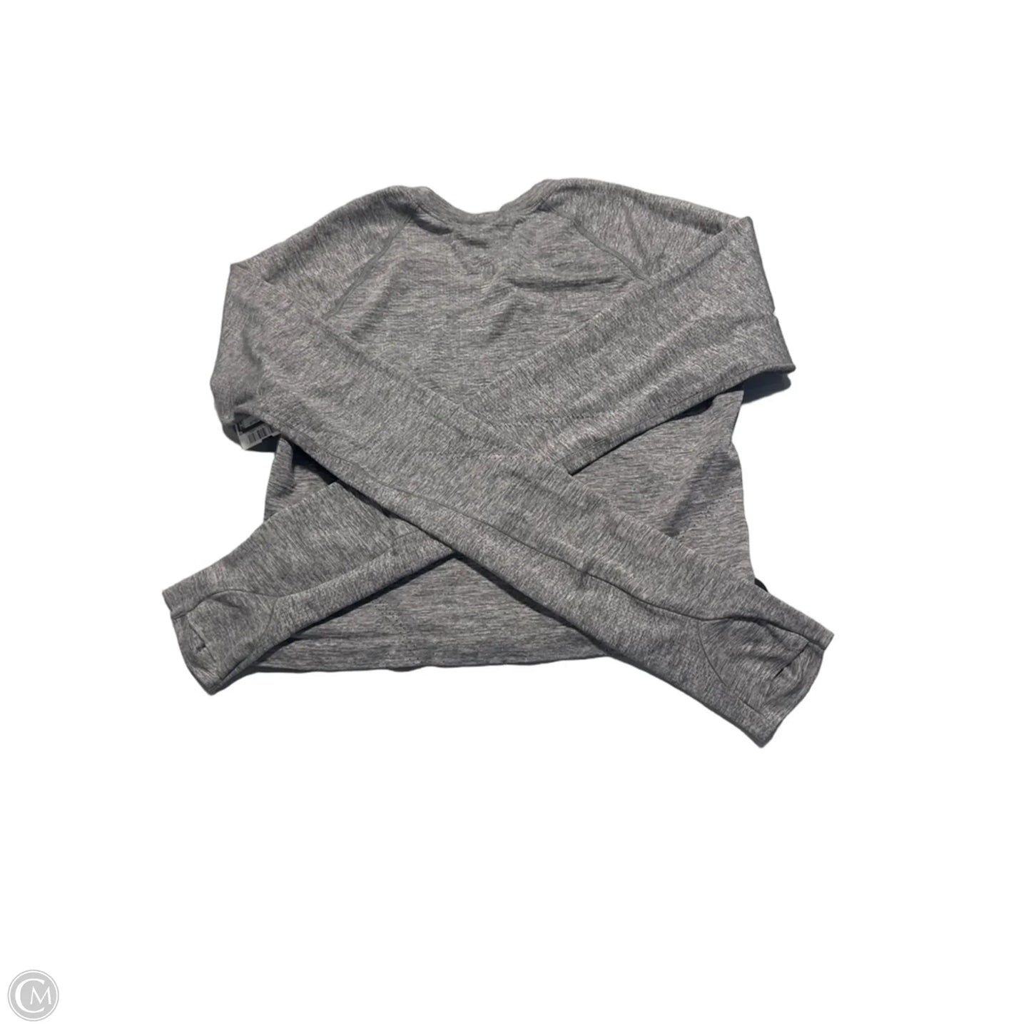 Athletic Top Long Sleeve Collar By Lululemon In Grey, Size: 8