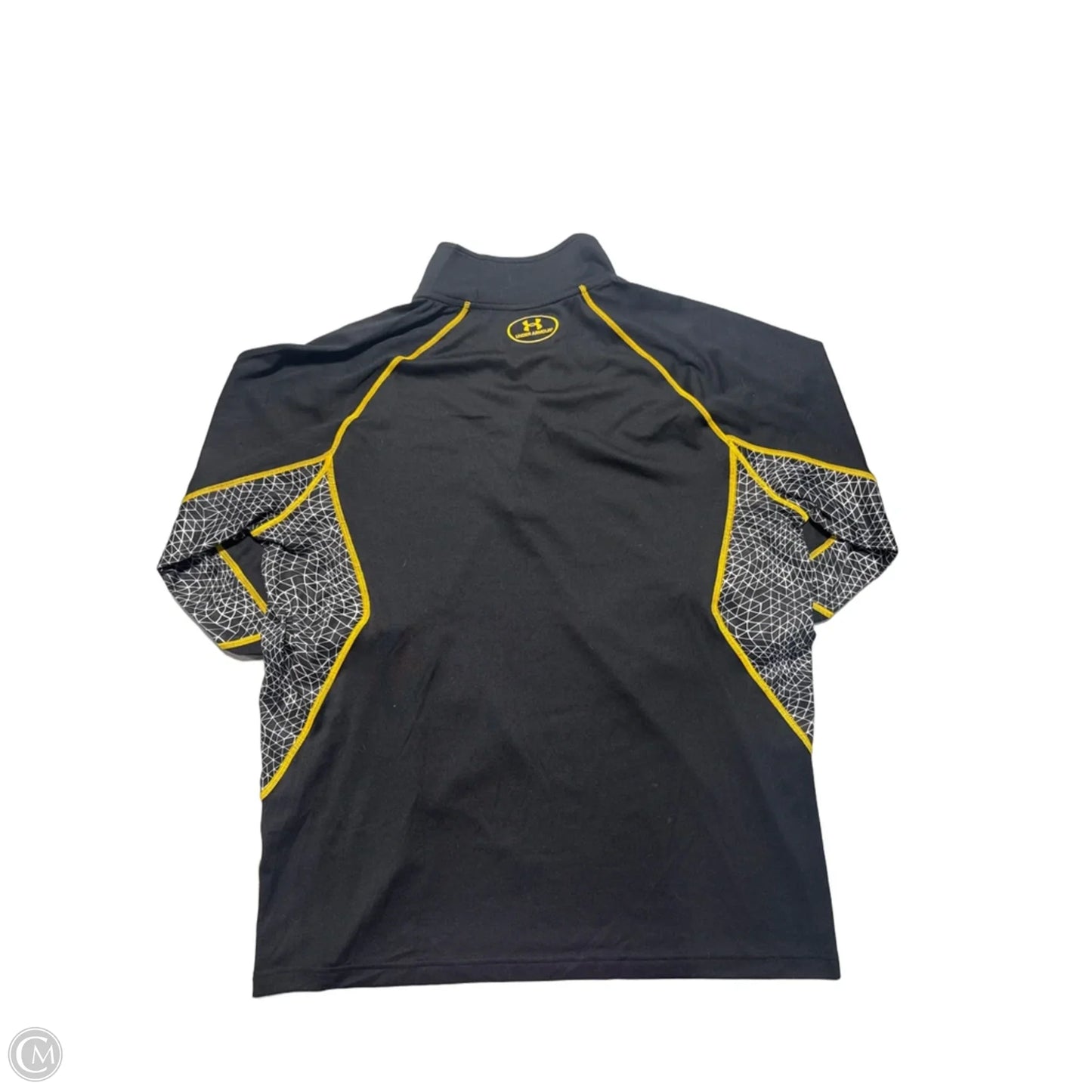 Top Long Sleeve By Under Armour In Black & Yellow, Size: L