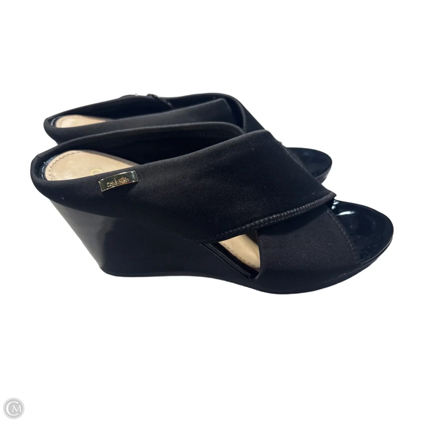 Shoes Heels Wedge By Calvin Klein In Black, Size: 6.5