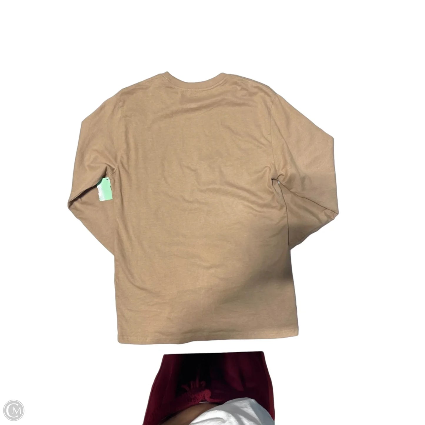 Top Long Sleeve By Cmc In Tan, Size: S