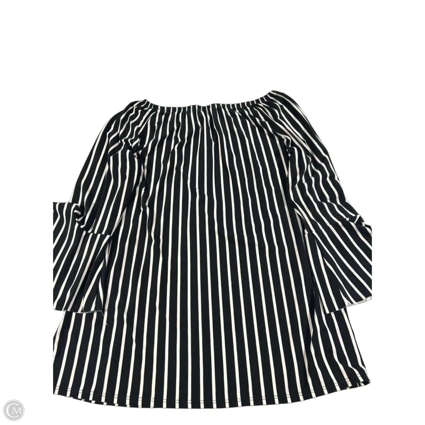 Top Long Sleeve By Cmc In Black & White, Size: L