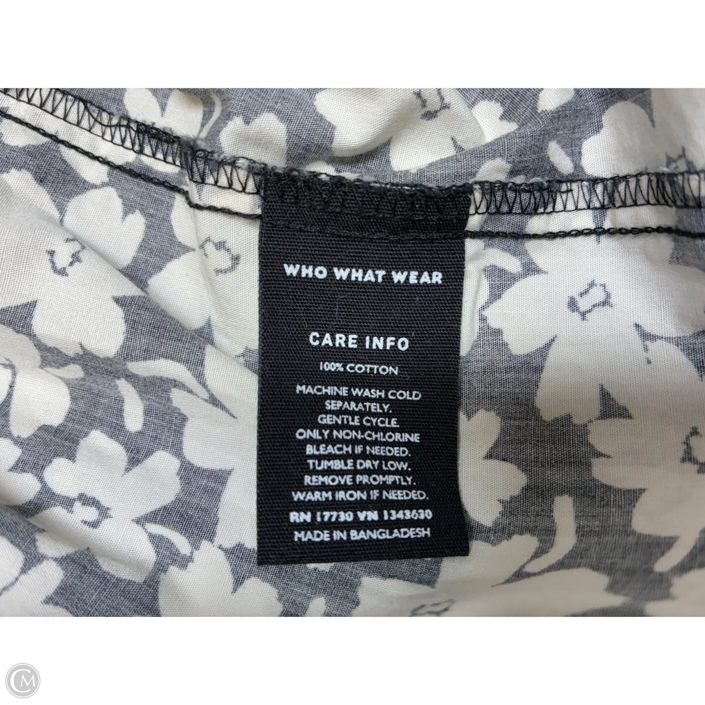 Top Short Sleeve By Who What Wear In Black & Cream, Size: S