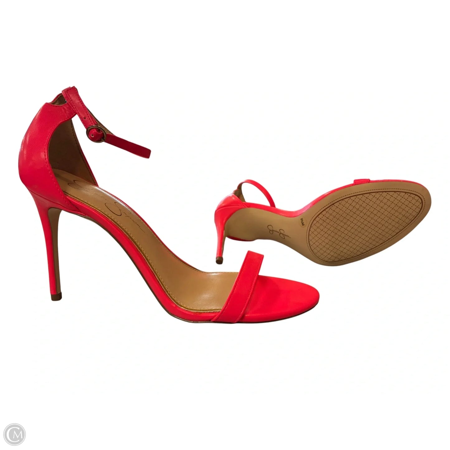 Sandals Heels Stiletto By Jessica Simpson In Coral, Size: 9.5