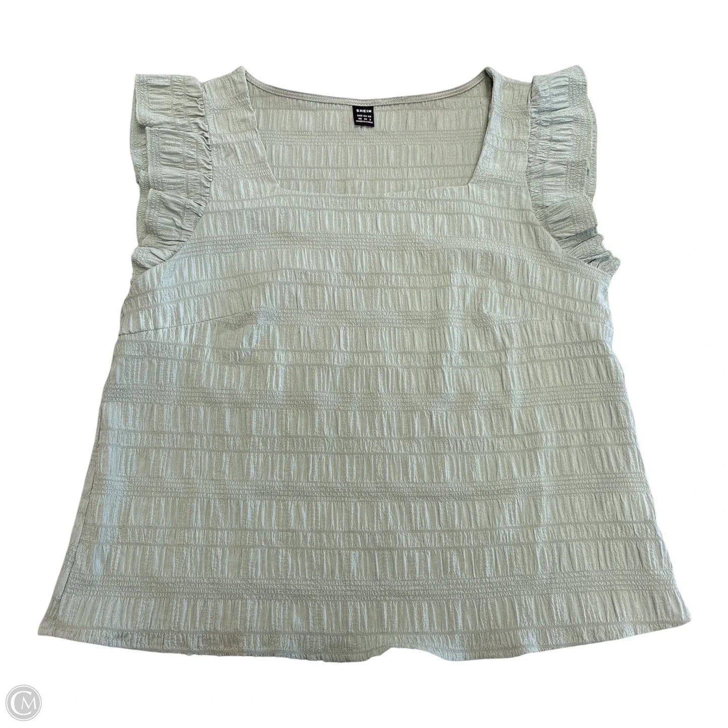 Blouse Short Sleeve By Shein In Green, Size: Xs