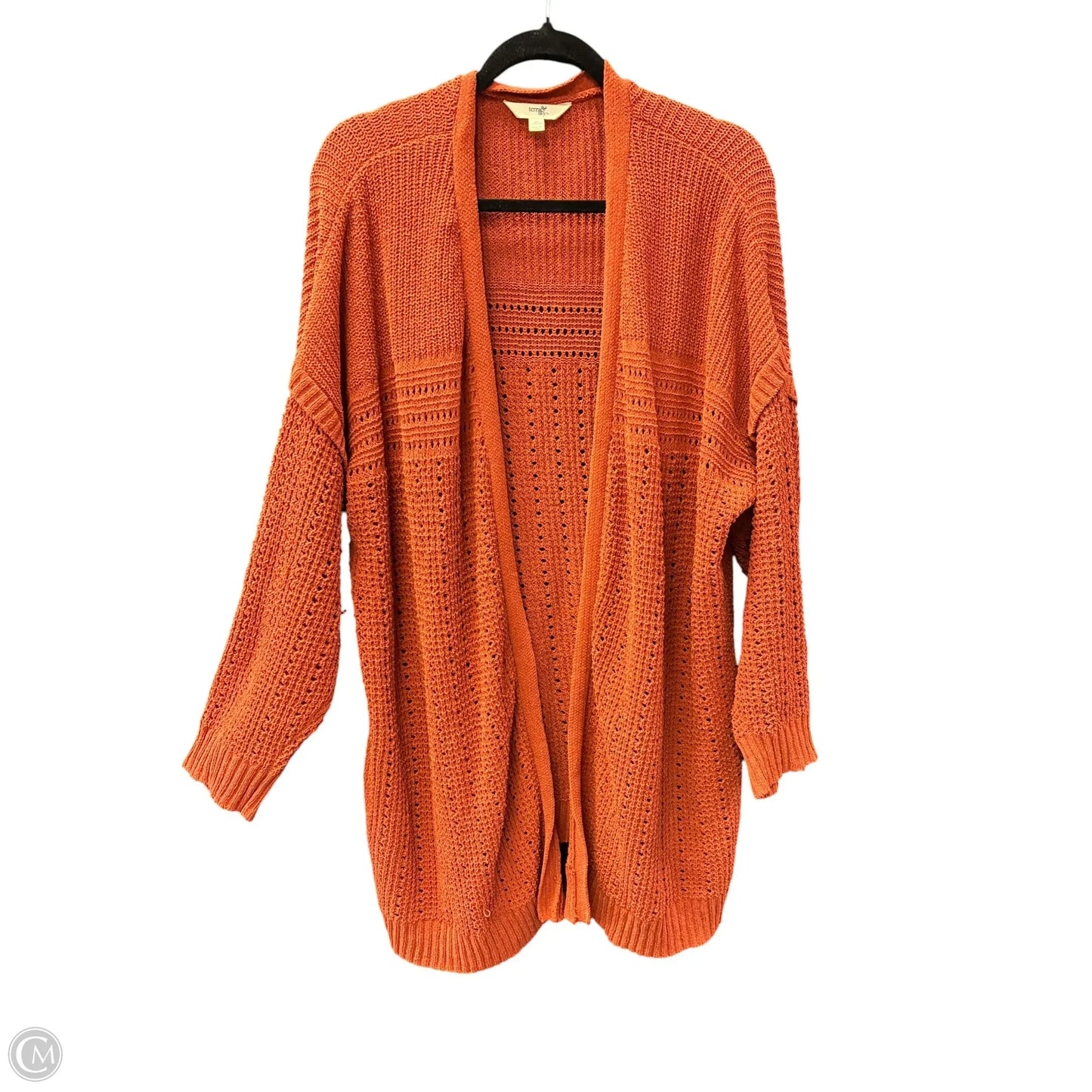 Sweater Cardigan By Terra & Sky In Orange, Size: 2x