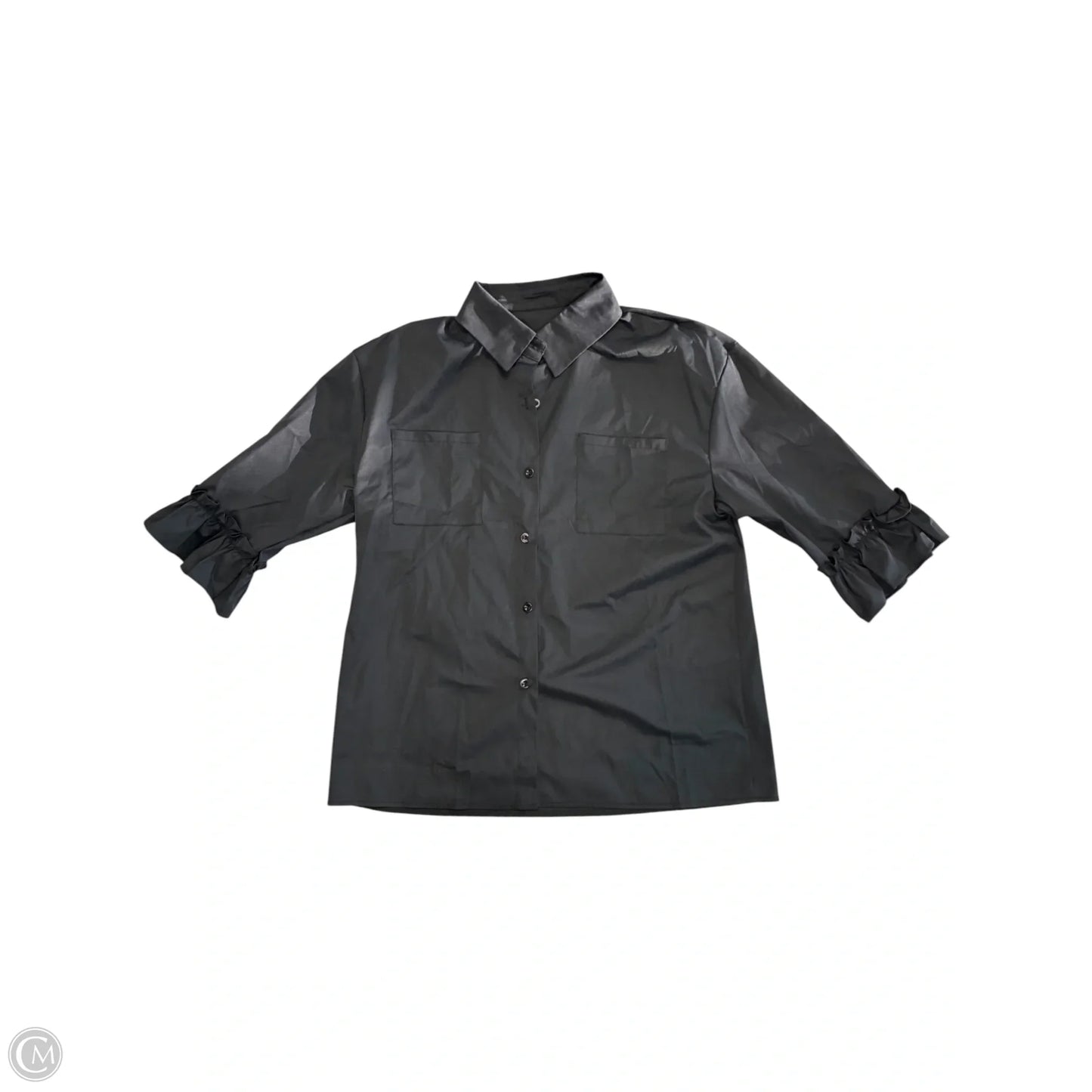 Blouse 3/4 Sleeve By Cmf In Black, Size: L