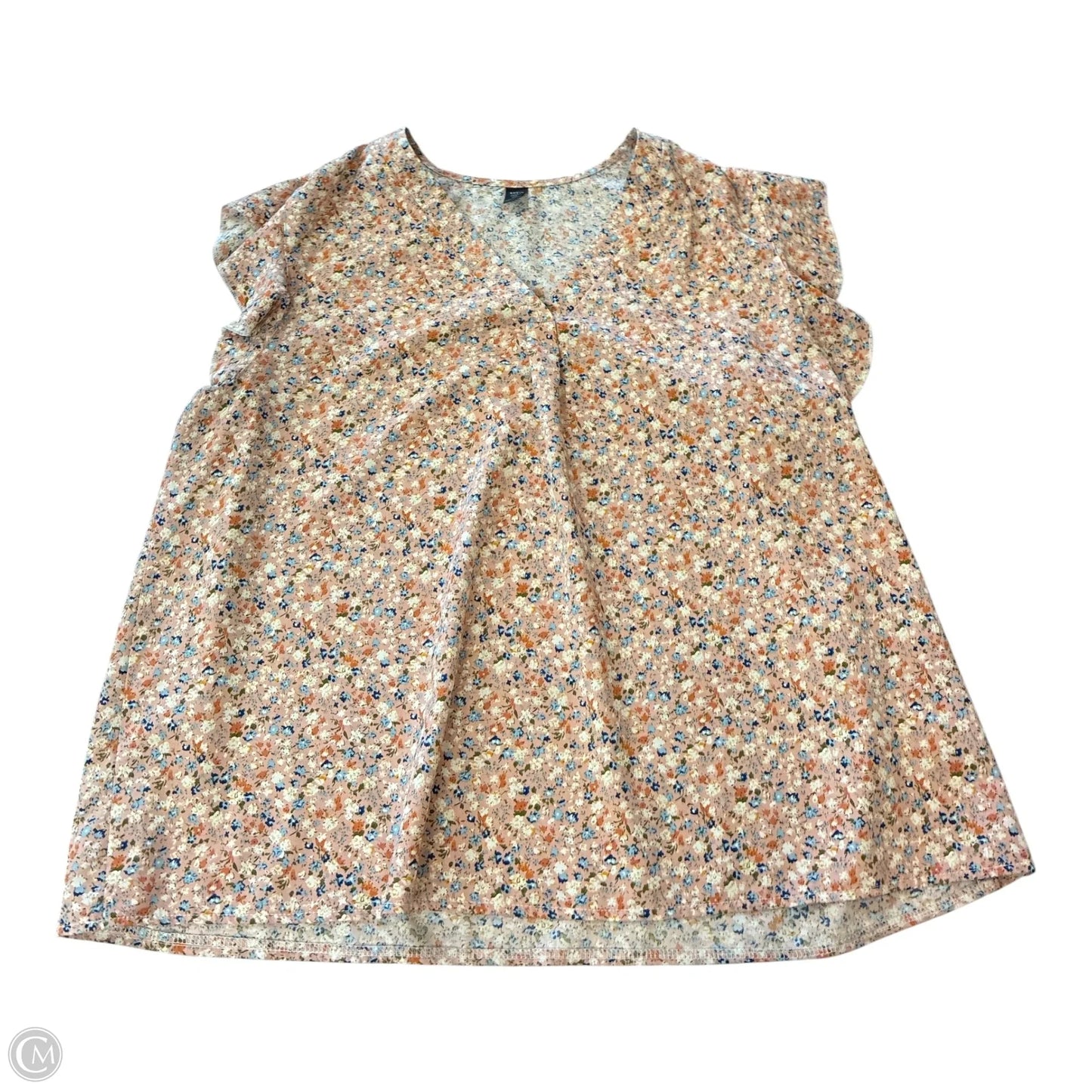 Blouse Short Sleeve By Shein In Floral Print, Size: 3x