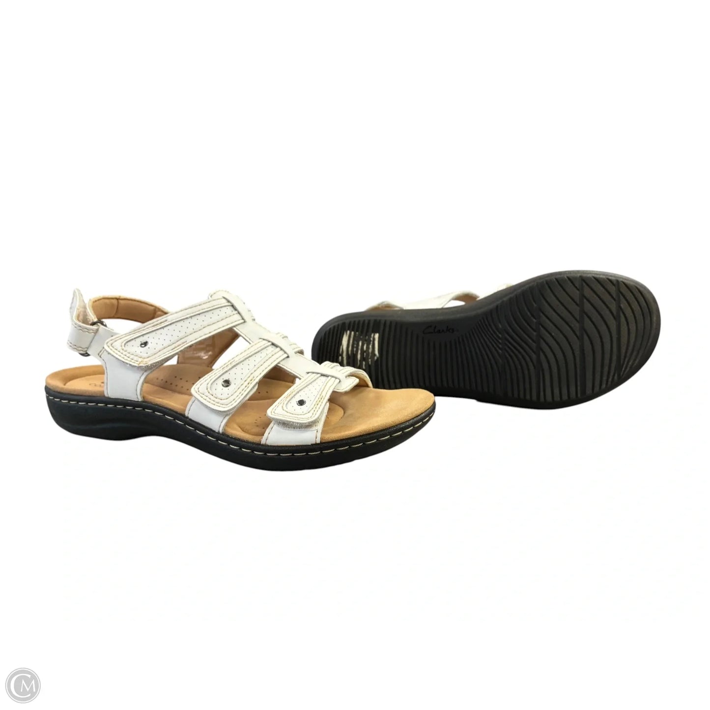 Sandals Flats By Clarks In White, Size: 8.5
